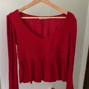 Francesca's Collections Scarlet Long Sleeve Blouse